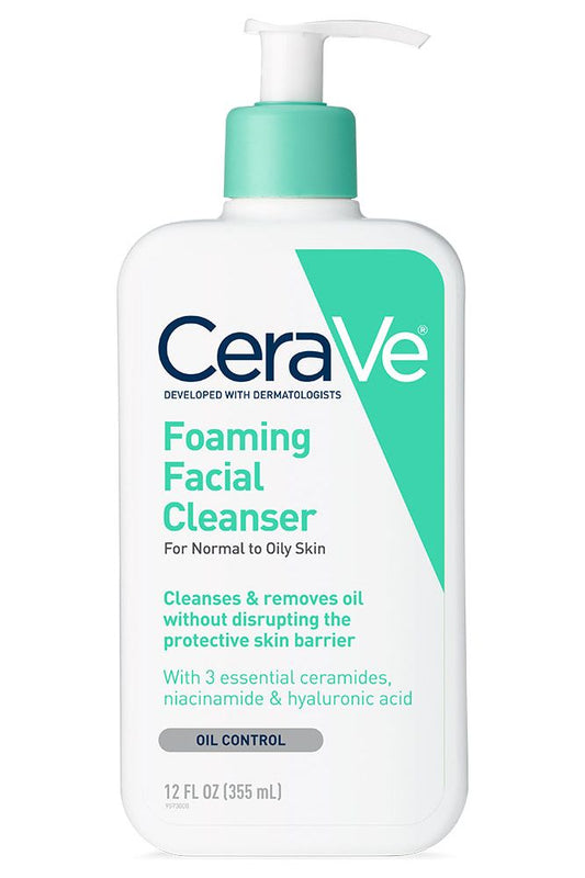 CeraVe Foaming Facial Cleanser, Daily Face Wash for Normal to Oily Skin, 12 fl oz. - Walmart.com